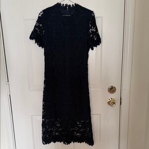 Elegant Navy Lace Dress